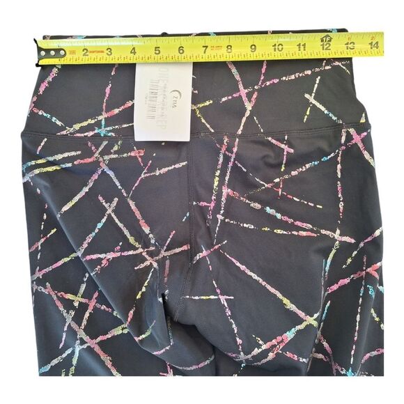 NWT Zyia Abstract Hi Rise 7/8 Active Leggings 24" Metallic Tights Size 6 - 8 - Picture 7 of 12